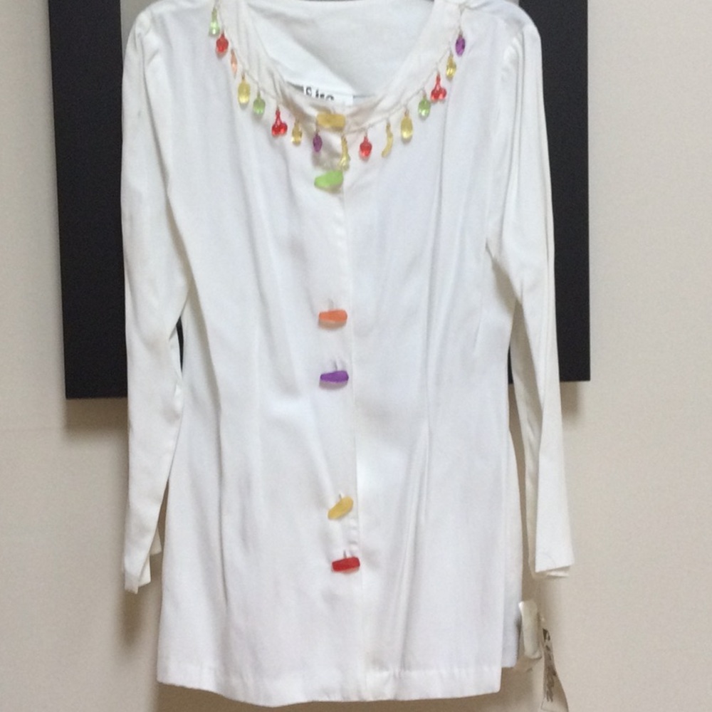 NWT Unique Vintage Lisa Peron Sz M Rayon Jacket w Bead Enhancement - Picture 2 of 8